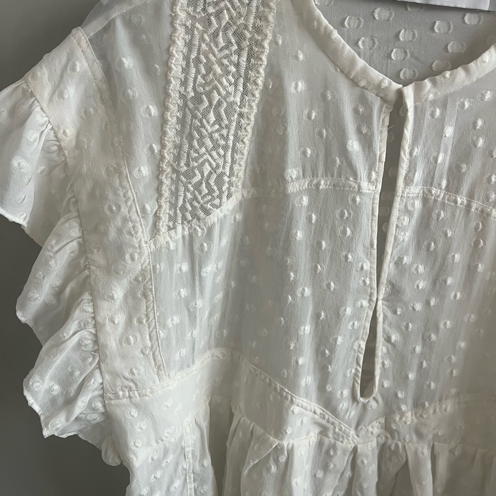 Iro hos topwear in ecru cream Ruffled Blouse size 36 excellent condition - Picture 7 of 9